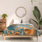 Happy Boho Sloth Floral Comforter Gallery Image 3