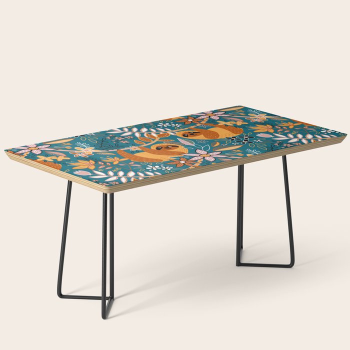 Happy Boho Sloth Floral Coffee Table Gallery Image 1