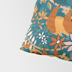 Happy Boho Sloth Floral Pillow Sham Gallery Image 4