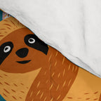 Happy Boho Sloth Floral Comforter Gallery Image 4