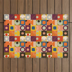 Vibrant Geometric Squares and Circles Pattern - Modern Craft Outdoor Rug Gallery Image 1