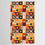 Vibrant Geometric Squares and Circles Pattern - Modern Craft Tablecloth Gallery Image 2