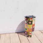Vibrant Geometric Squares and Circles Pattern - Modern Craft Travel Mug Gallery Image 4