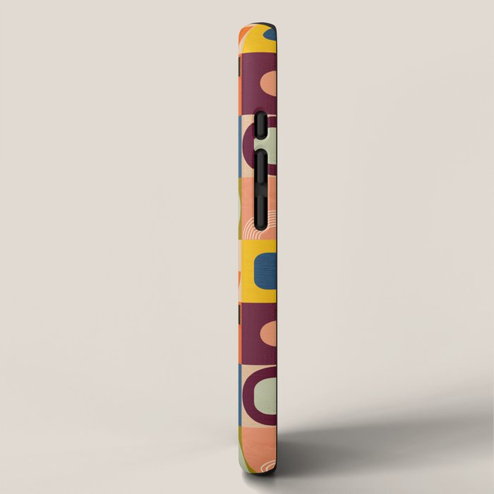 Vibrant Geometric Squares and Circles Pattern - Modern Craft iPhone Case Gallery Image 2