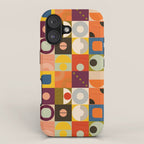 Vibrant Geometric Squares and Circles Pattern - Modern Craft iPhone Case Gallery Image 1