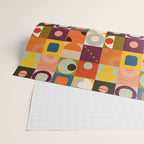 Vibrant Geometric Squares and Circles Pattern - Modern Craft Wrapping Paper Gallery Image 2
