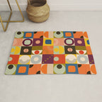 Vibrant Geometric Squares and Circles Pattern - Modern Craft Rug Gallery Image 1
