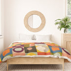 Vibrant Geometric Squares and Circles Pattern - Modern Craft Duvet Cover Gallery Image 3