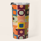 Vibrant Geometric Squares and Circles Pattern - Modern Craft Travel Mug Gallery Image 3
