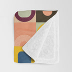 Vibrant Geometric Squares and Circles Pattern - Modern Craft Throw Blanket Gallery Image 3