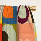 Vibrant Geometric Squares and Circles Pattern - Modern Craft Window Curtain Gallery Image 2