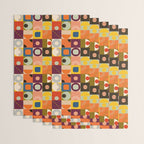 Vibrant Geometric Squares and Circles Pattern - Modern Craft Wrapping Paper Gallery Image 3