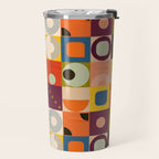 Vibrant Geometric Squares and Circles Pattern - Modern Craft Travel Mug Gallery Image 2