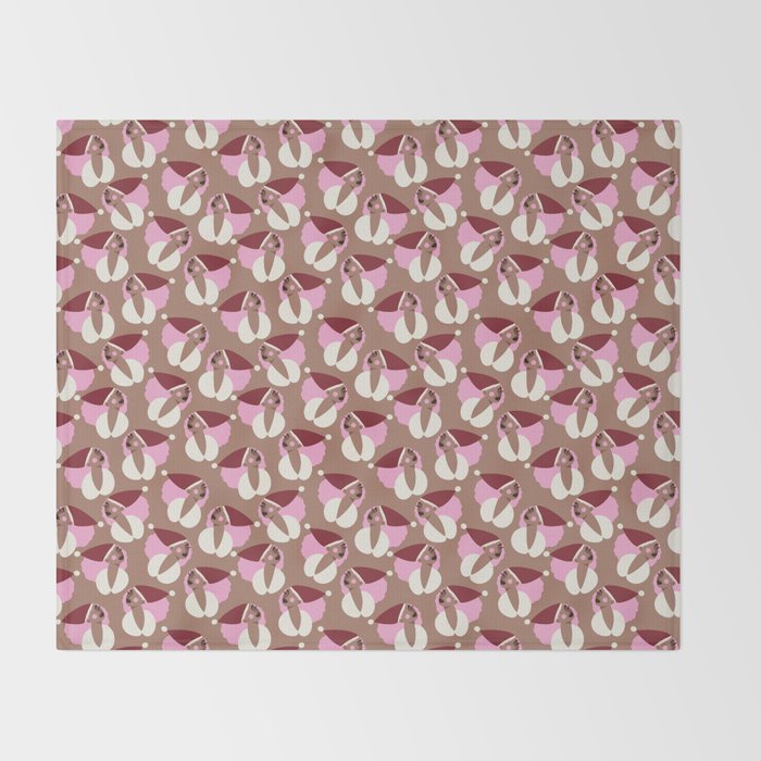Mocha Elf Pattern Throw Blanket Gallery Image 2
