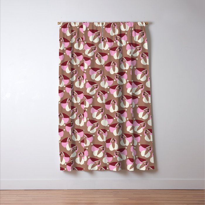 Mocha Elf Pattern Window Curtain Gallery Image 3