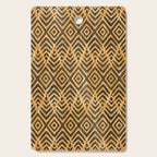 Feather Ikat - Marigold and black Cutting Board Gallery Image 1