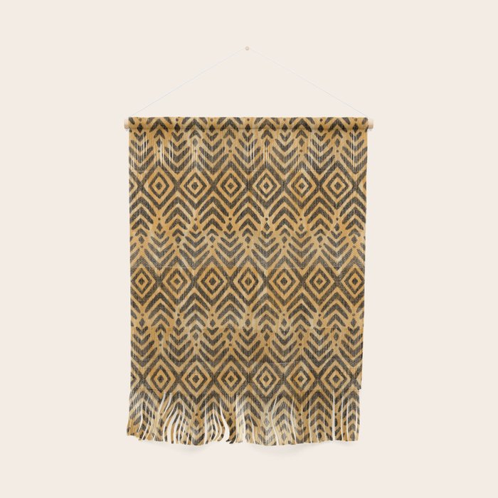Feather Ikat - Marigold and black Wall Hanging Gallery Image 1