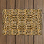 Feather Ikat - Marigold and black Outdoor Rug Gallery Image 1