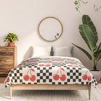 Red Cherries, Black & White Double Checker Comforter Gallery Image 3