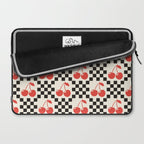 Red Cherries, Black & White Double Checker Laptop Sleeve Gallery Image 2