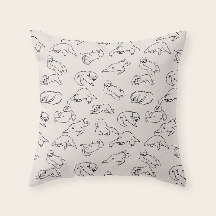 More Sleep Sloth Throw Pillow Gallery Image 6