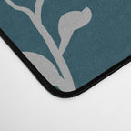 Leaves, Teal and Gold, Floral Artwork Print Desk Mat Gallery Image 4