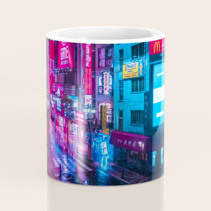 Post Apocalyptic Neon City Blues  - Tokyo Coffee Mug Gallery Image 4