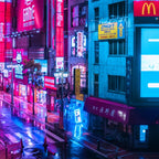 Post Apocalyptic Neon City Blues  - Tokyo Coffee Mug Gallery Image 2