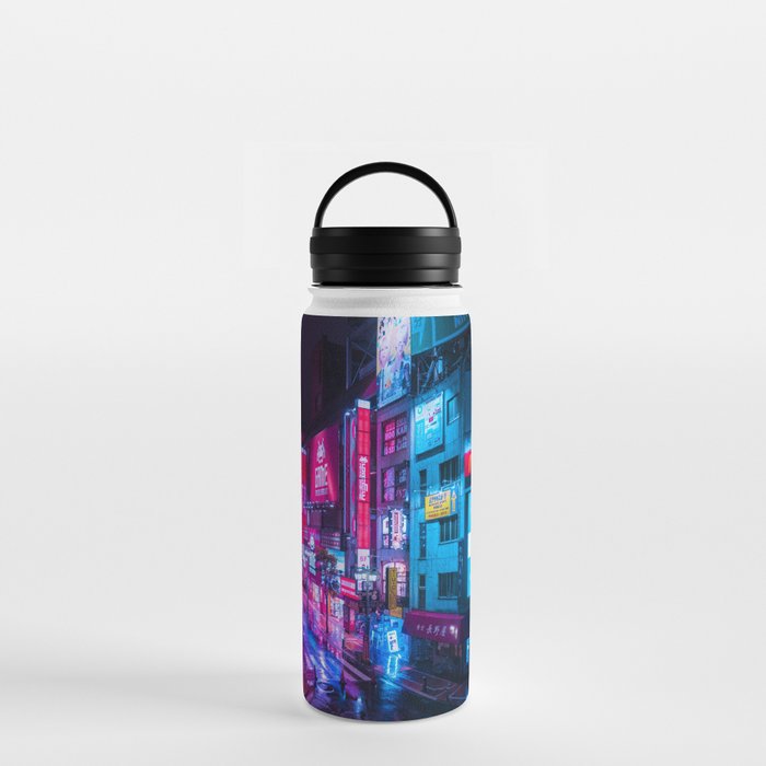 Post Apocalyptic Neon City Blues  - Tokyo Water Bottle Gallery Image 3