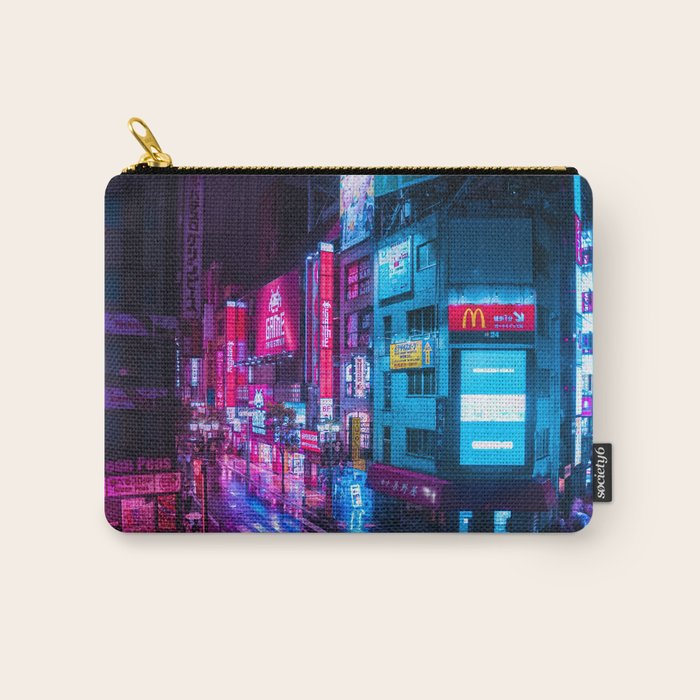 Post Apocalyptic Neon City Blues  - Tokyo Carry All Pouch Gallery Image 1