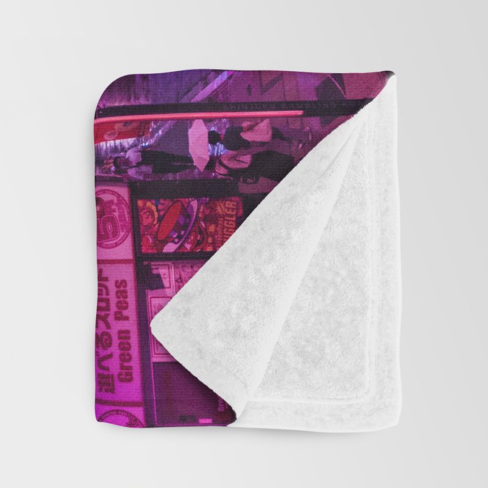 Post Apocalyptic Neon City Blues  - Tokyo Throw Blanket Gallery Image 3