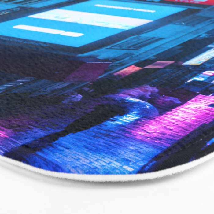 Post Apocalyptic Neon City Blues  - Tokyo Bath Mat Gallery Image 3