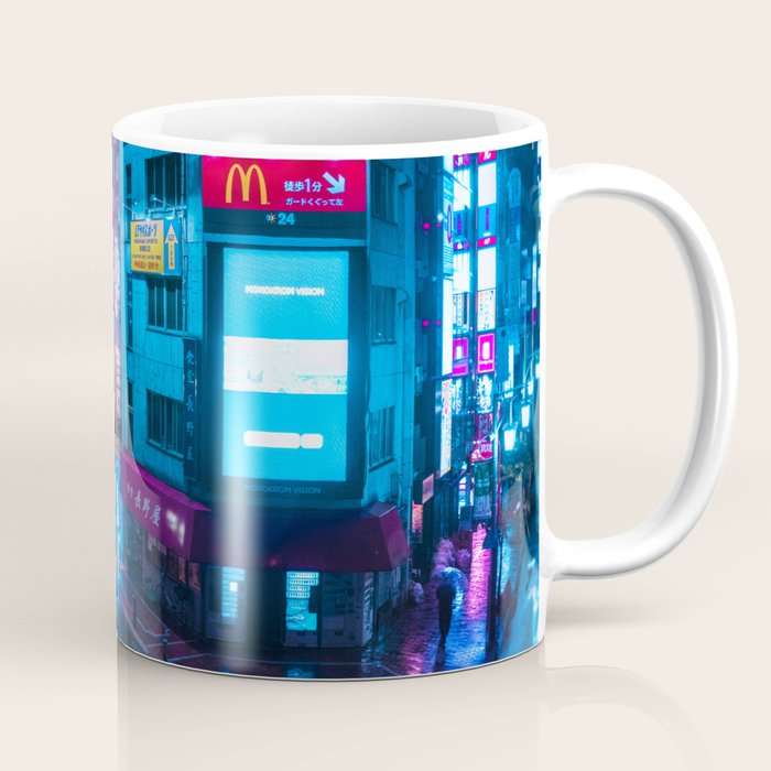 Post Apocalyptic Neon City Blues  - Tokyo Coffee Mug Gallery Image 1