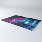 Post Apocalyptic Neon City Blues  - Tokyo Rug Gallery Image 3