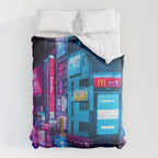 Post Apocalyptic Neon City Blues  - Tokyo Comforter Gallery Image 6