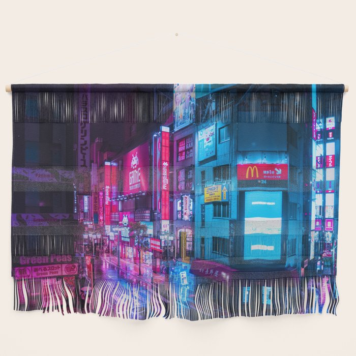 Post Apocalyptic Neon City Blues  - Tokyo Wall Hanging Gallery Image 1