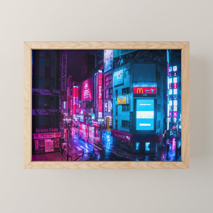 Post Apocalyptic Neon City Blues  - Tokyo Mini Art Print
