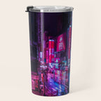 Post Apocalyptic Neon City Blues  - Tokyo Travel Mug Gallery Image 3