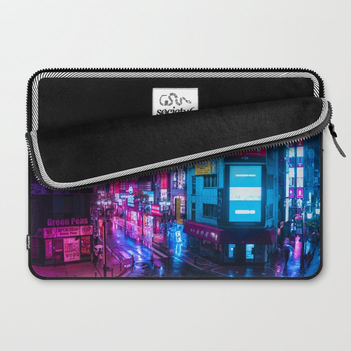 Post Apocalyptic Neon City Blues  - Tokyo Laptop Sleeve Gallery Image 2