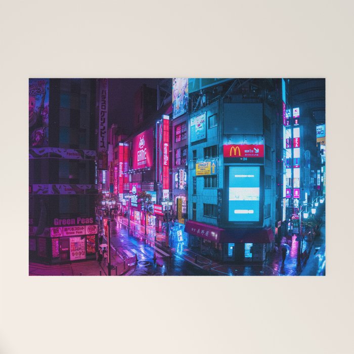 Post Apocalyptic Neon City Blues  - Tokyo Welcome Mat Gallery Image 1