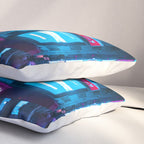 Post Apocalyptic Neon City Blues  - Tokyo Pillow Sham Gallery Image 3