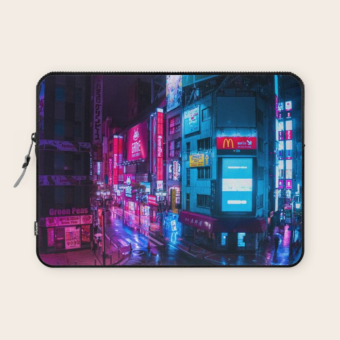 Post Apocalyptic Neon City Blues  - Tokyo Laptop Sleeve Gallery Image 1