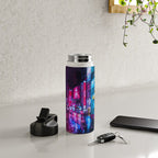 Post Apocalyptic Neon City Blues  - Tokyo Water Bottle Gallery Image 4