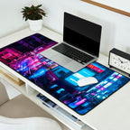Post Apocalyptic Neon City Blues  - Tokyo Desk Mat Gallery Image 2