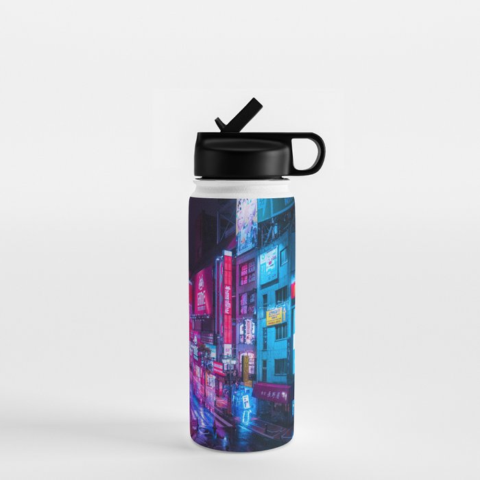 Post Apocalyptic Neon City Blues  - Tokyo Water Bottle Gallery Image 1