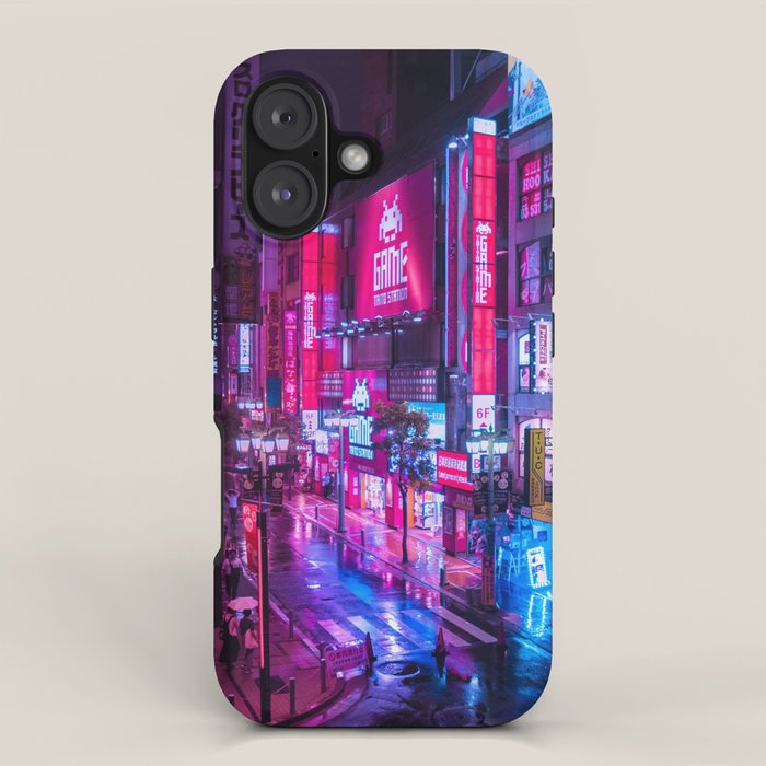 Post Apocalyptic Neon City Blues  - Tokyo iPhone Case Gallery Image 1