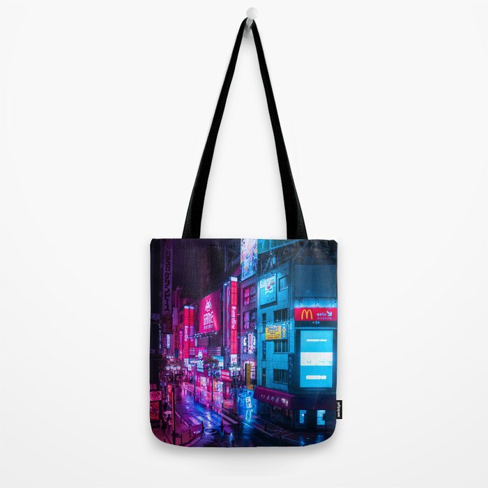 Post Apocalyptic Neon City Blues  - Tokyo Tote Bag Gallery Image 2