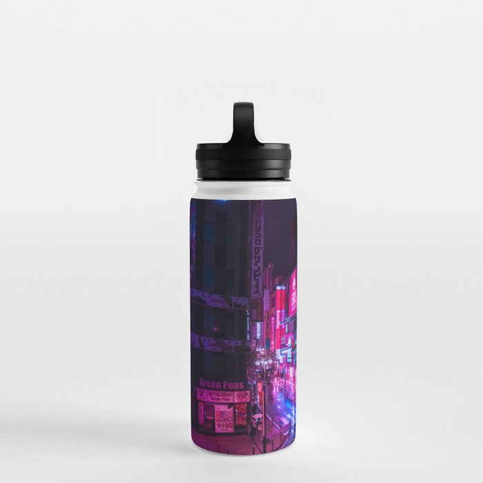 Post Apocalyptic Neon City Blues  - Tokyo Water Bottle Gallery Image 3