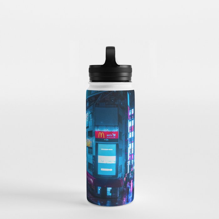Post Apocalyptic Neon City Blues  - Tokyo Water Bottle Gallery Image 2