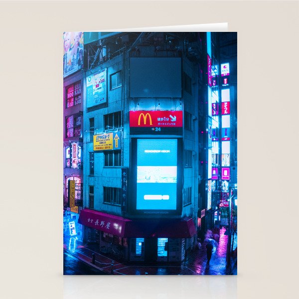 Post Apocalyptic Neon City Blues  - Tokyo Stationery Card Gallery Image 2
